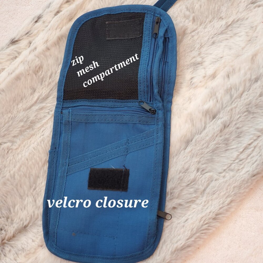 Travelocity Crossbody Blue Travel Wallet - Picture 3 of 7